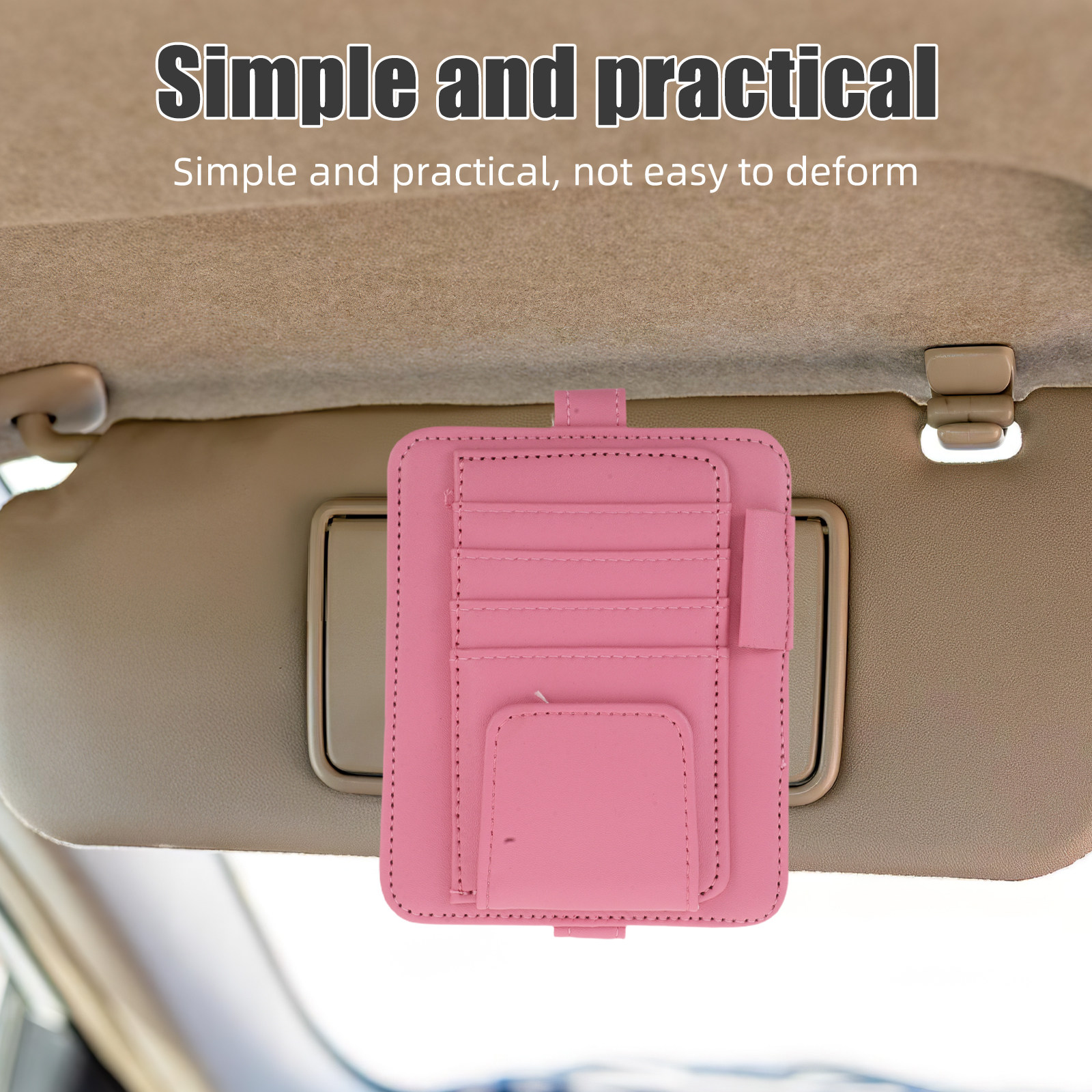 Car Trunk Organizer - Car Visor Organizer PU Receipt Holder