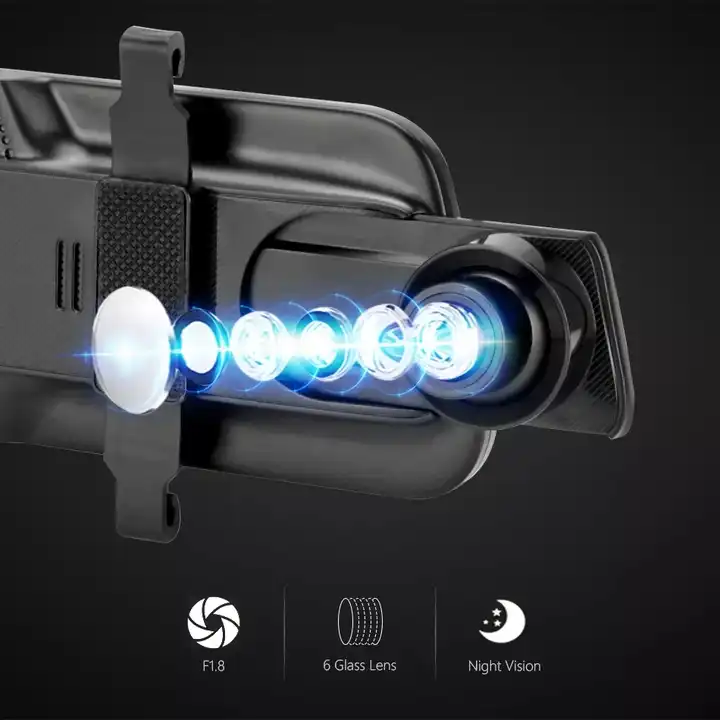 10'' Mirror Dash Cam Night Vis - Car Dash Cam ulasan dan harga