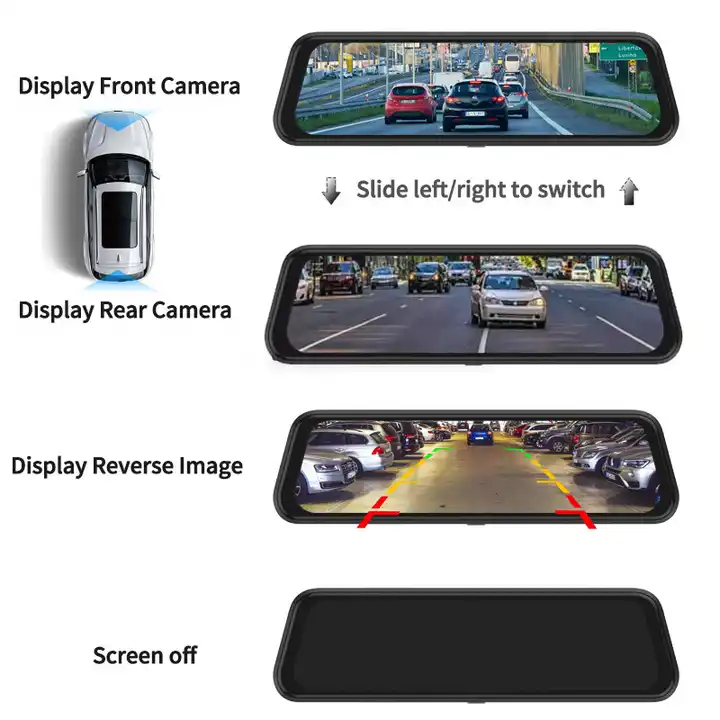 10'' Mirror Dash Cam Night Vis - Car Dash Cam ulasan dan harga