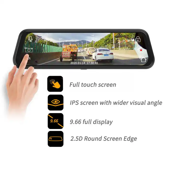 10'' Mirror Dash Cam Night Vis - Car Dash Cam ulasan dan harga