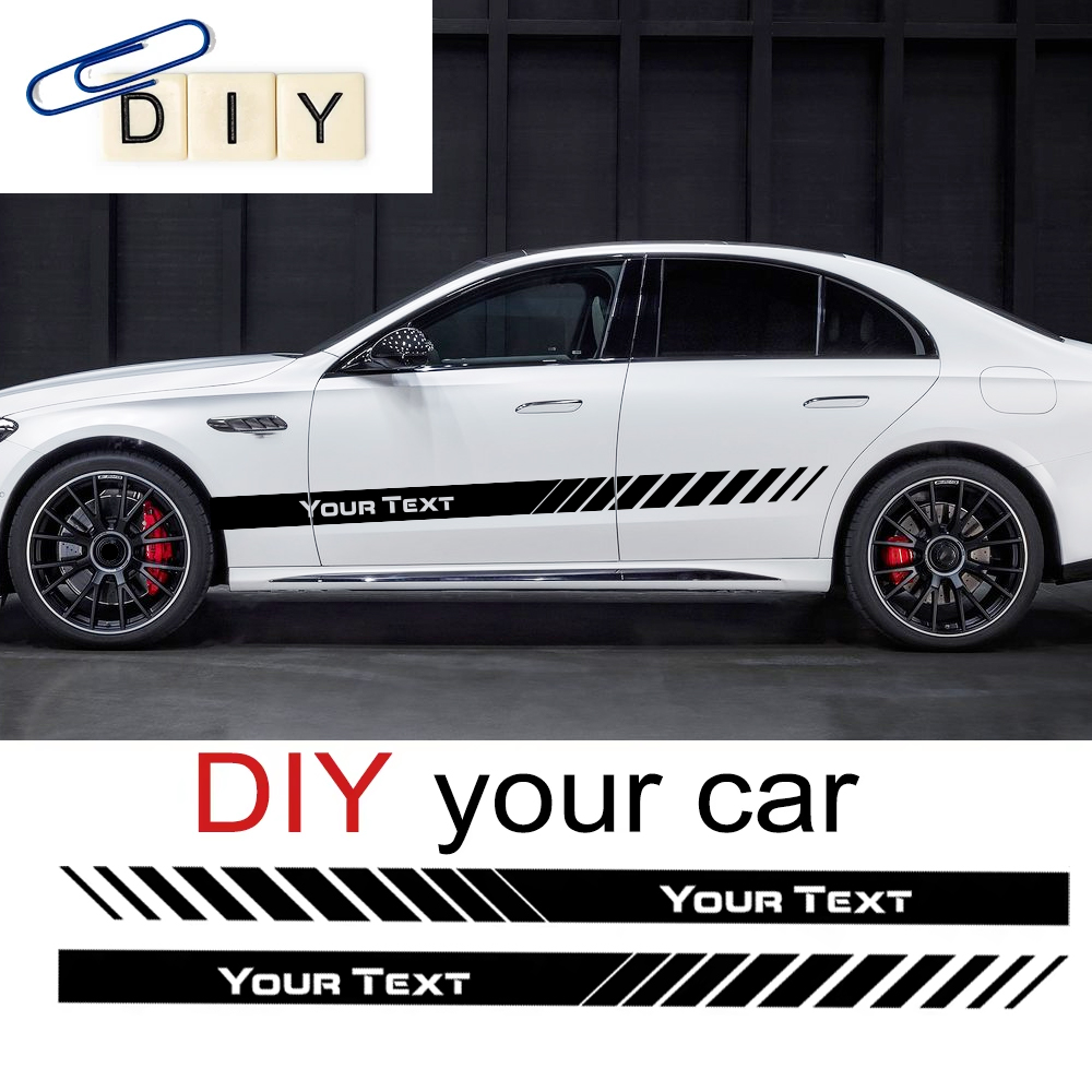 Custom Text Car Side Door Stri - Car Accessories Racing ulasan dan harga