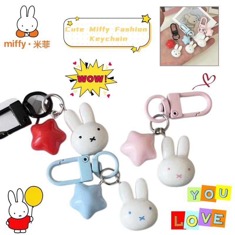Kawaii Miffy Keychain Cute Rab - Car Accessories Parts ulasan dan harga